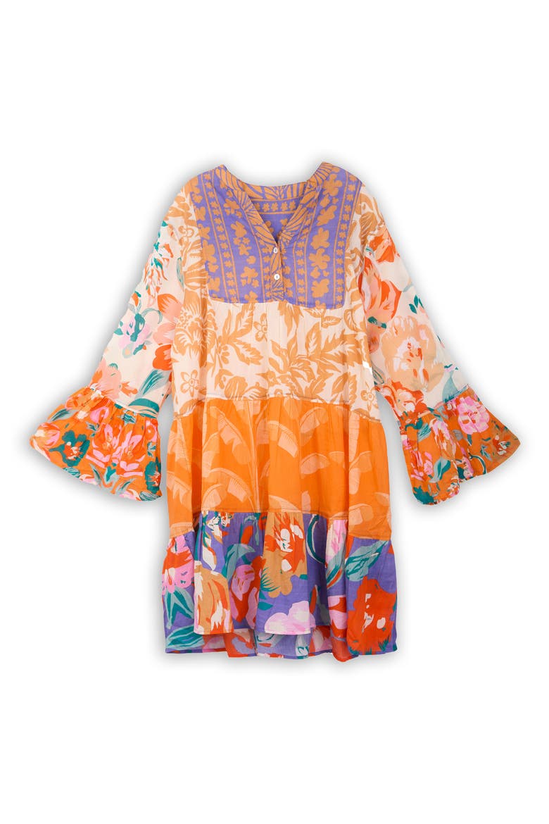 Patchwork Cotton Tunic, Alternate, color, ORANGE