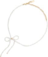 COACH Faux Pearl Bow Choker