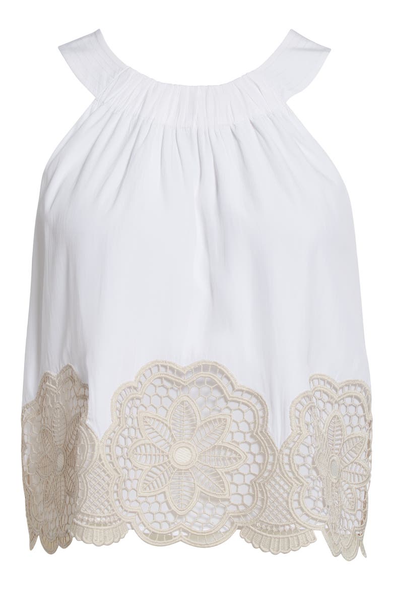 Estella Embroidered Crop Tank, Alternate, color, IVORY