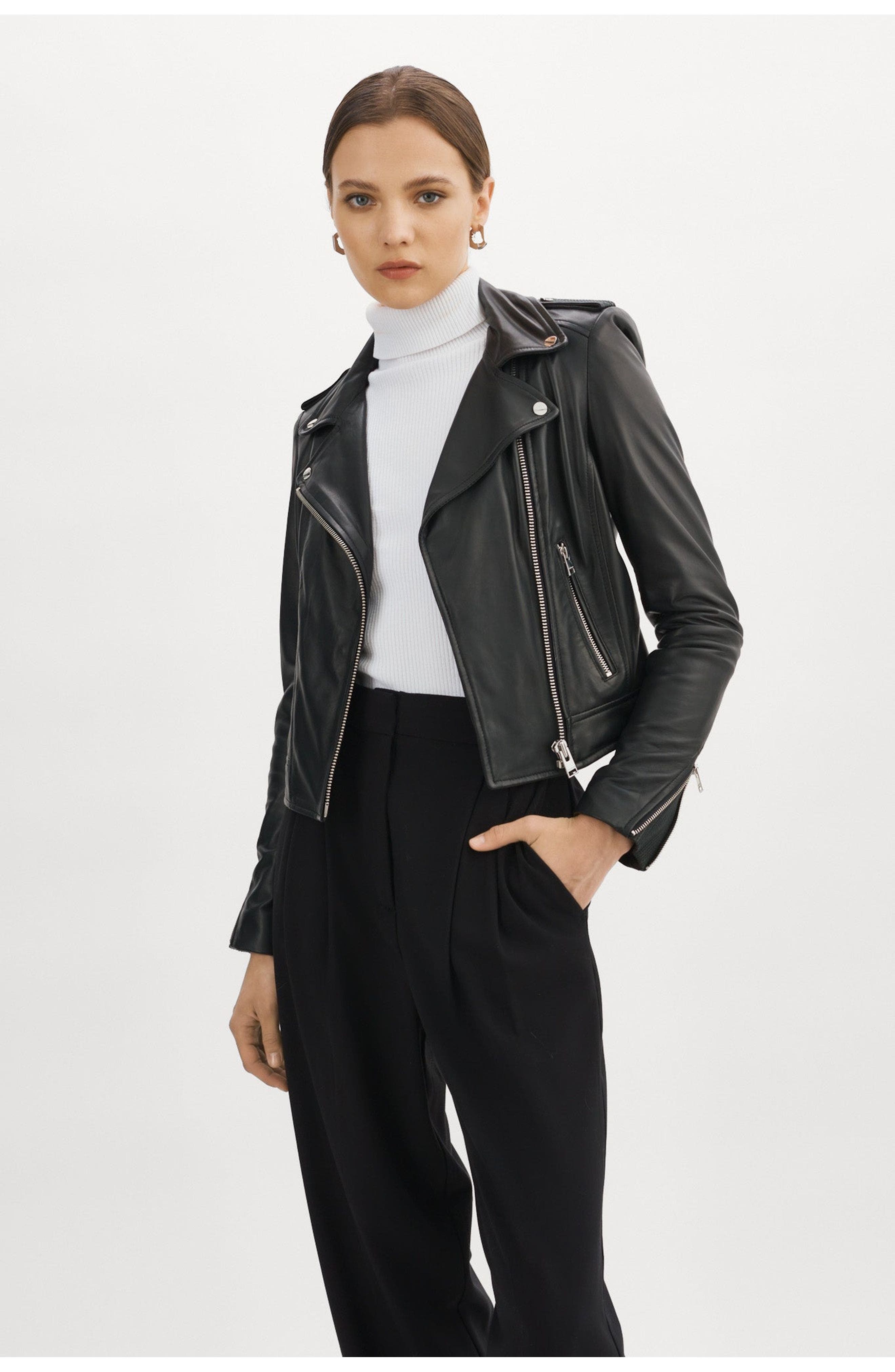 Donna | Iconic Leather Biker Jacket - image 2
