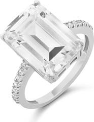 SHYMI Emerald-Cut Cubic Zirconia Cocktail Ring