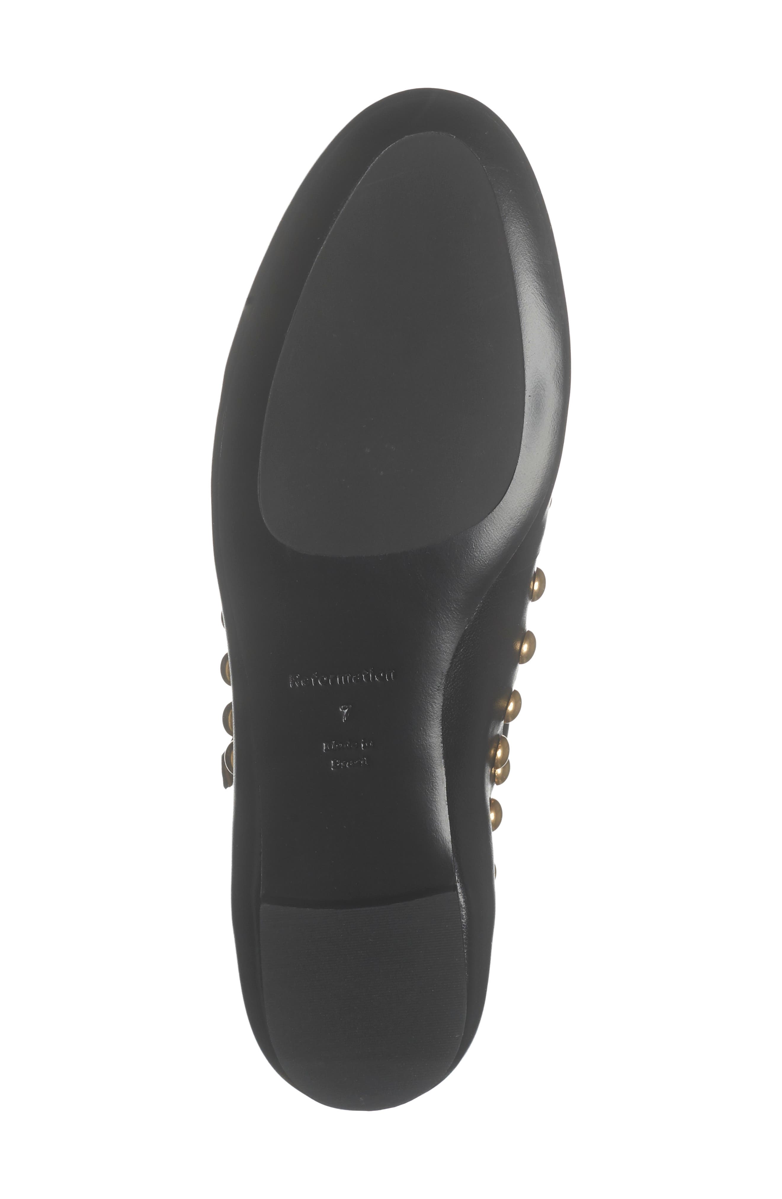 Salome Studded Leather Mary Jane Ballet Flat, Alternate, color, BLACK LEATHER