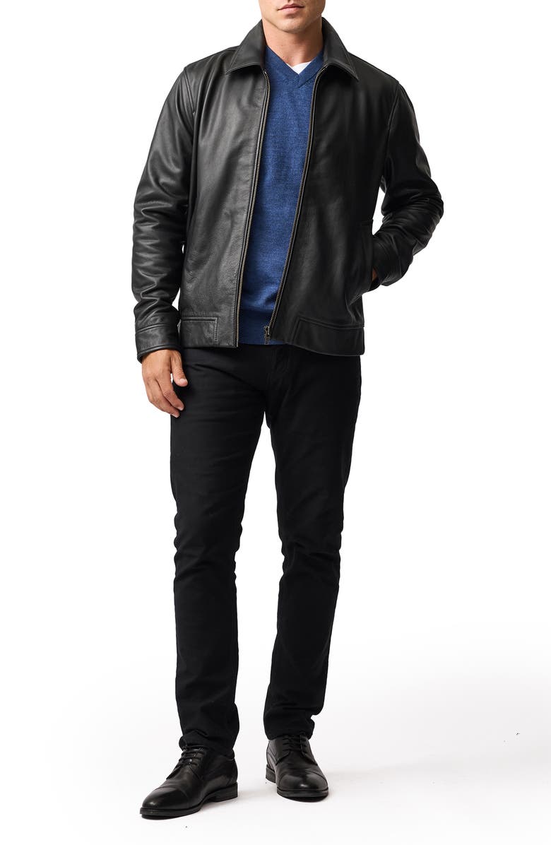 Rodd & Gunn Haymarket Leather Jacket, Alternate, color, Onyx