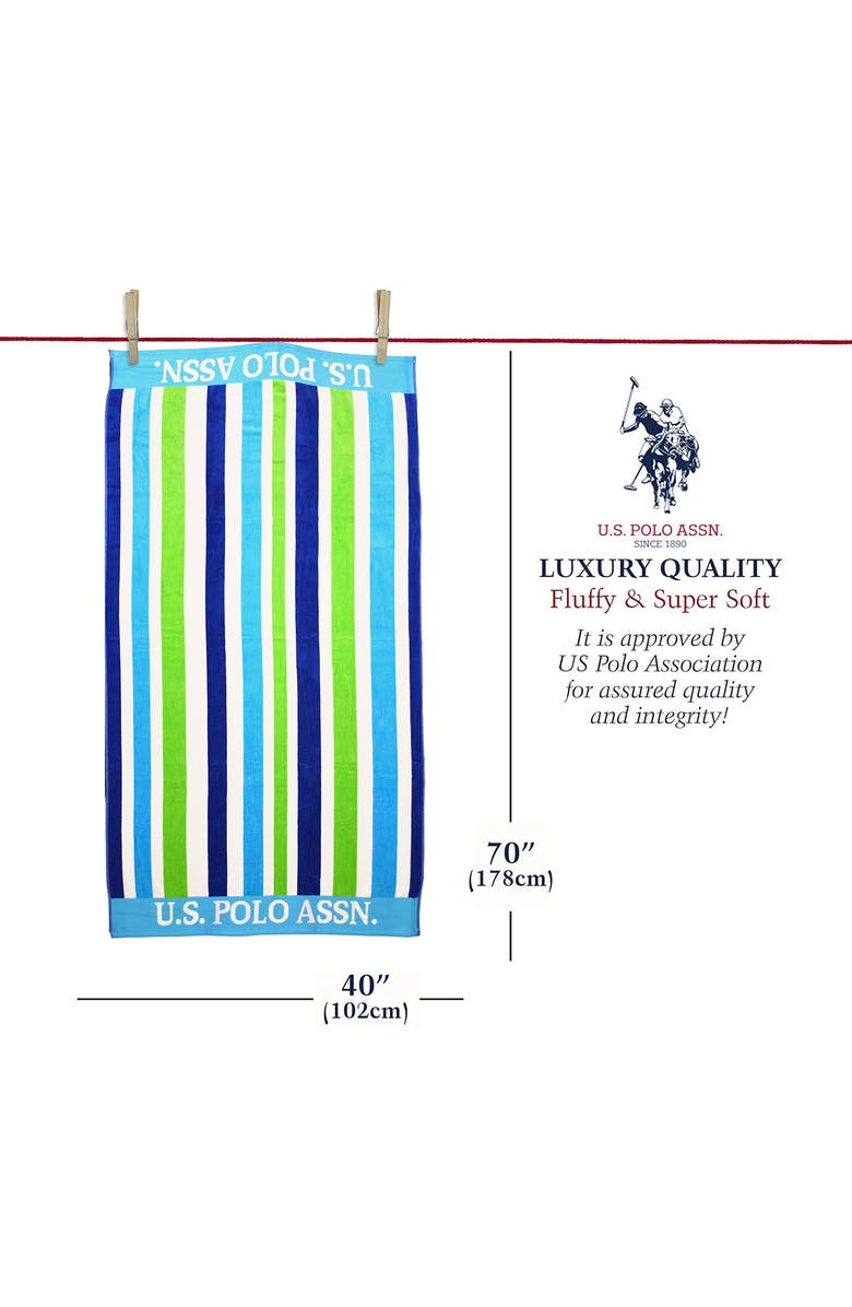 US POLO ASSN Port Stripe Jacquard Beach Towel, Alternate, color,