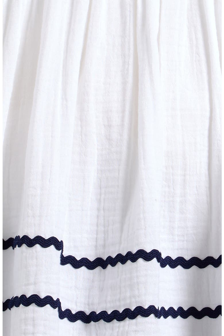 Kids' Frill Collar Cotton Gauze Dress, Alternate, color, WHITE