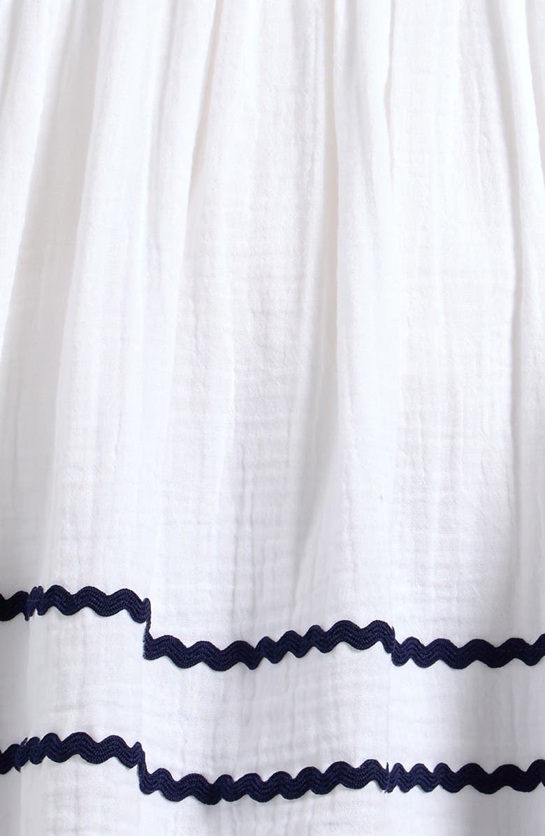 NEXT Kids' Frill Collar Cotton Gauze Dress, Alternate, color, White