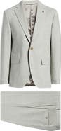 Jack Victor Esprit Contemporary Fit Light Grey Mélange Stretch Wool Suit