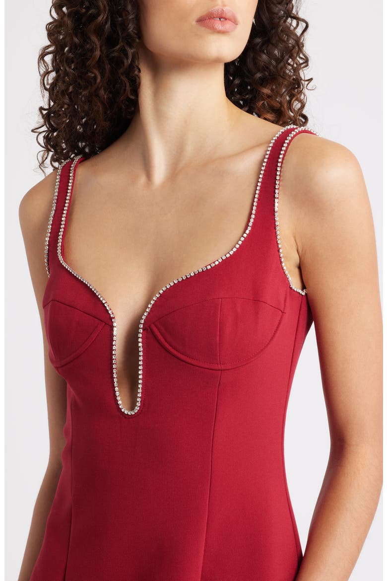 Brooklyn Diamante Sleeveless Sheath Dress, Alternate, color, BURGUNDY