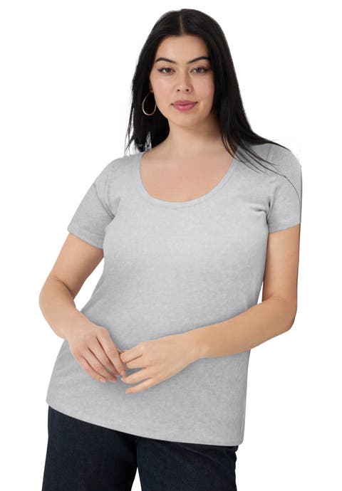 Ribbed Scoopneck Top (Plus)