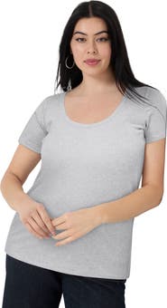 June + Vie Ribbed Scoopneck Top