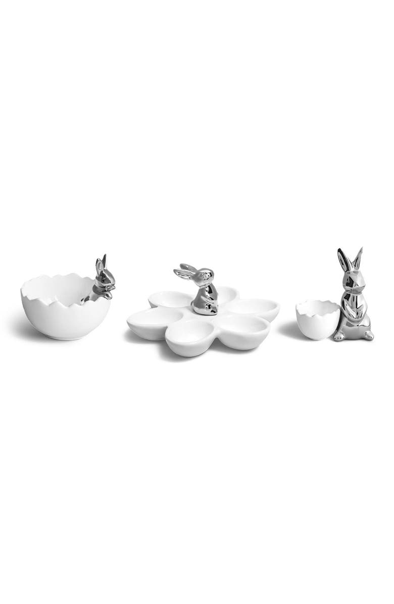 Togas Falber Egg Dish, Alternate, color, White