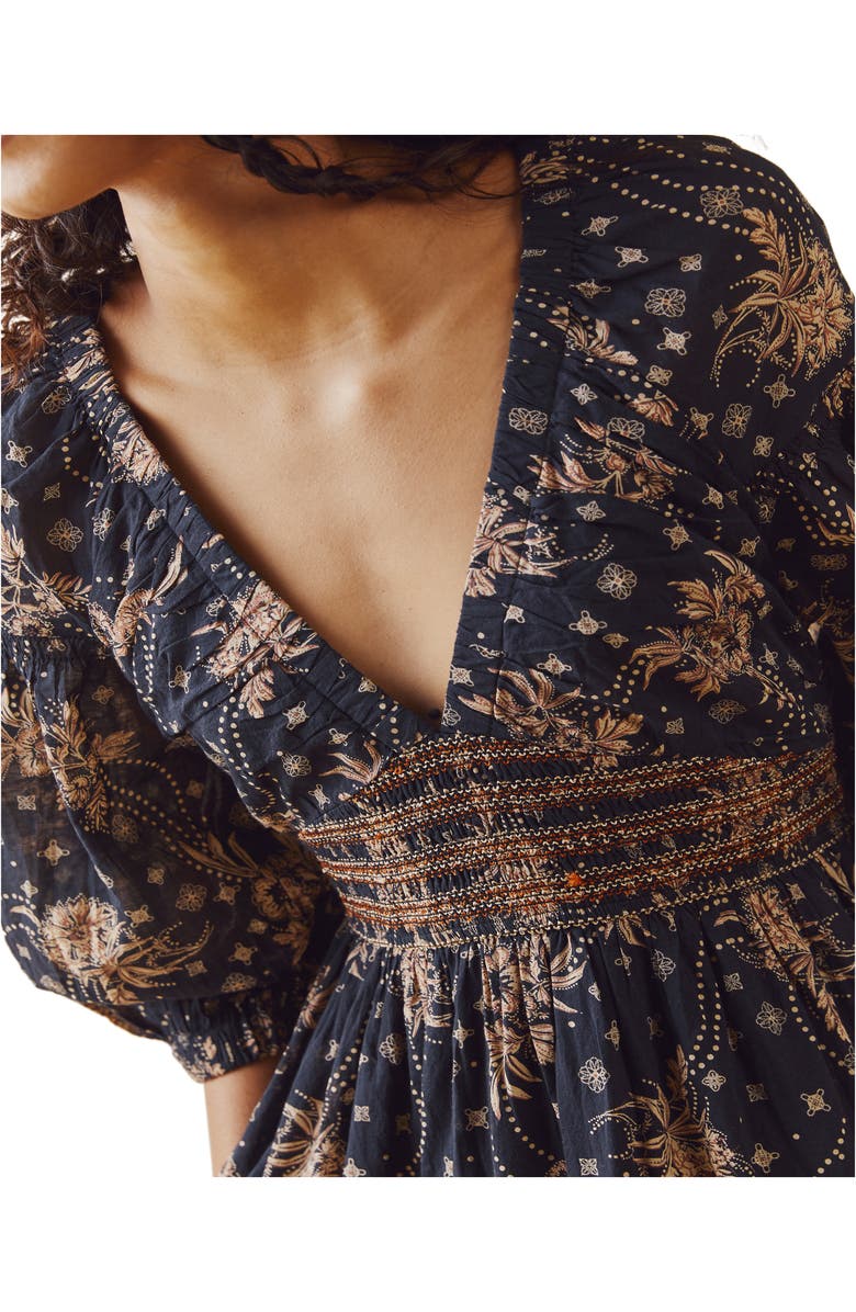 Free People Golden Hour Smocked Bodice Cotton Maxi Dress, Alternate, color, 