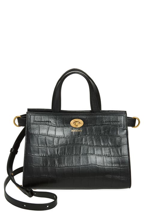 Mini Cotswolds Croc Embossed Leather Tote