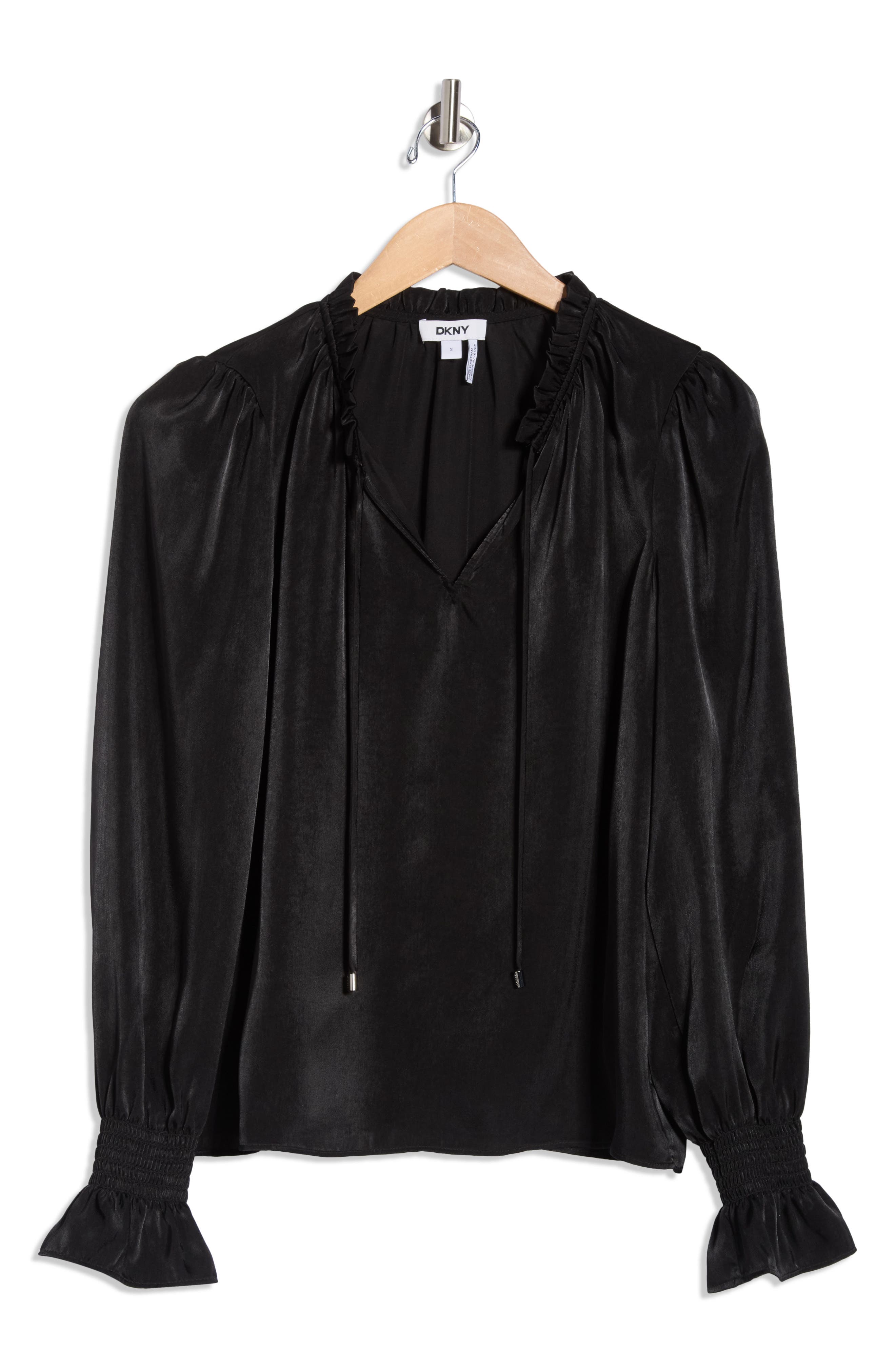 DKNY Crinkle Long Sleeve Top