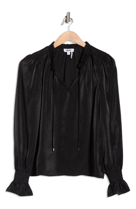 Crinkle Long Sleeve Top