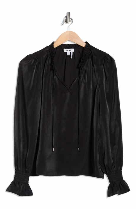 DKNY Crinkle Long Sleeve Top