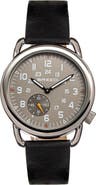 BREED Regulator Leather-Band Watch w/Second Sub-dial