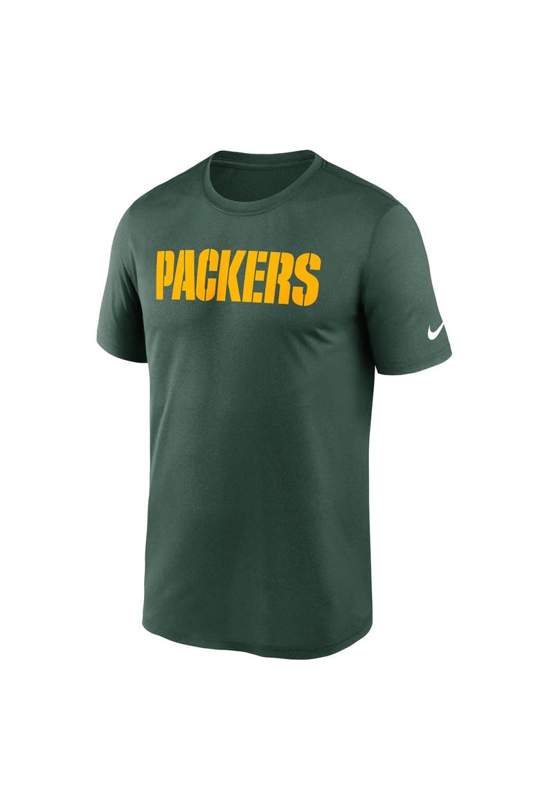 Men's Nike Green Green Bay Packers Primetime Legend Wordmark Performance T-Shirt, Alternate, color, Green