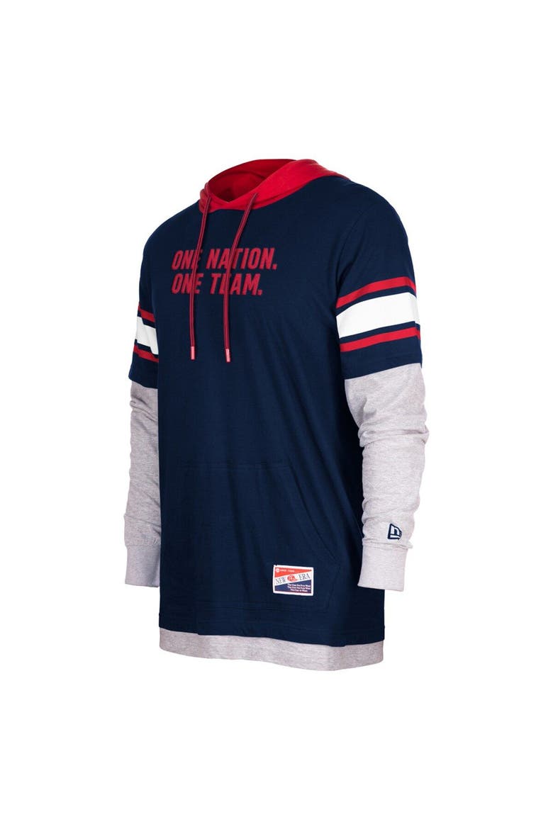Men's 5th & Ocean by New Era Navy USMNT Twofer Pullover Hoodie, Alternate, color, Navy