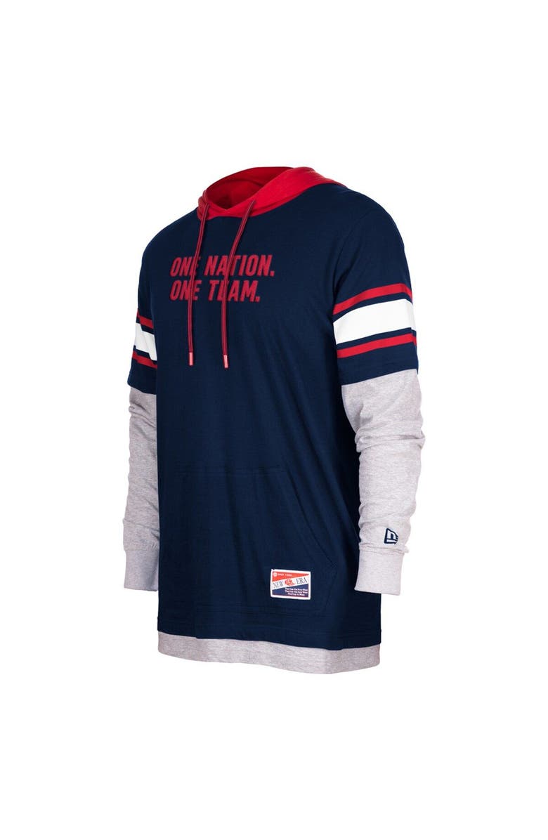 5TH AND OCEAN BY NEW ERA Men's 5th & Ocean by New Era Navy USMNT Twofer Pullover Hoodie, Alternate, color, 