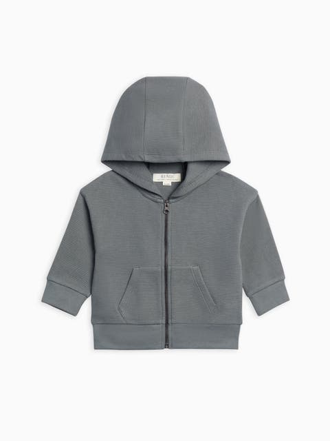Meyer Waffle Knit Zipper Hoodie (Baby, Toddler & Little Kids)