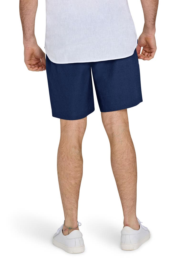 Stretch Waist Linen Short, Alternate, color, Navy