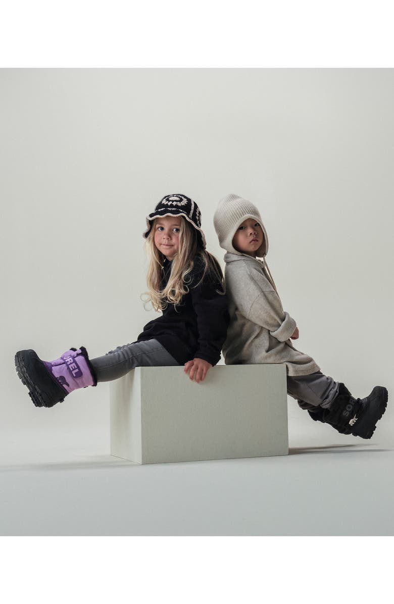 SOREL Kids' Snow Commander Insulated Waterproof Boot, Alternate, color, Chrome Grey/ Euphoric Lilac