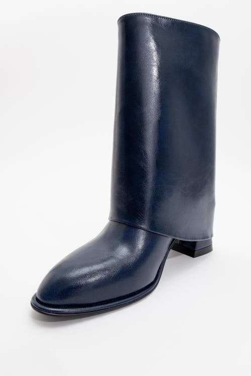 Prologue Shoes Ellas Chunky Heel Boot In Blue