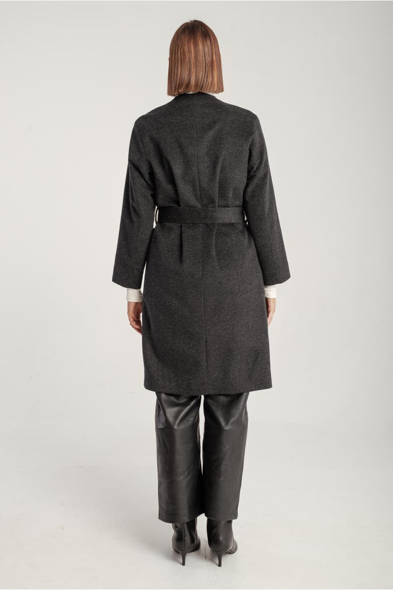 Cashmere Belted Lapel Coat, Alternate, color, Mid Grey