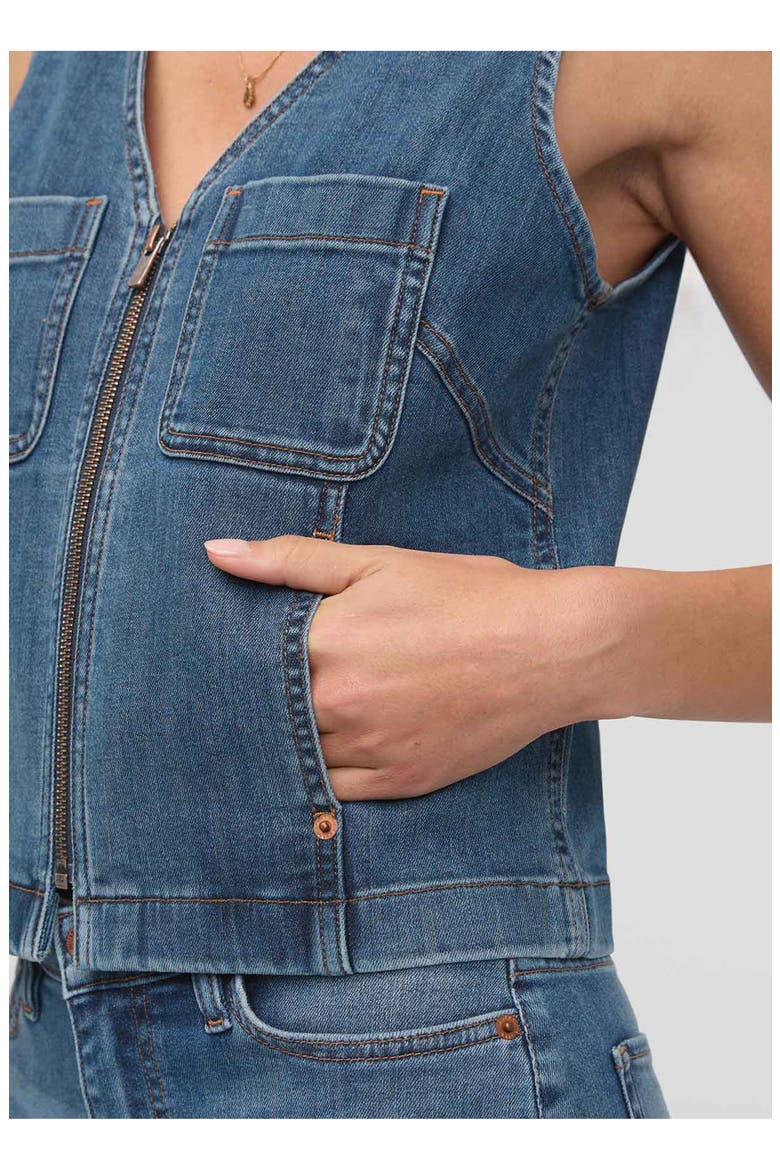 Performance Denim Zip Front Vest, Alternate, color, Blue-Ash
