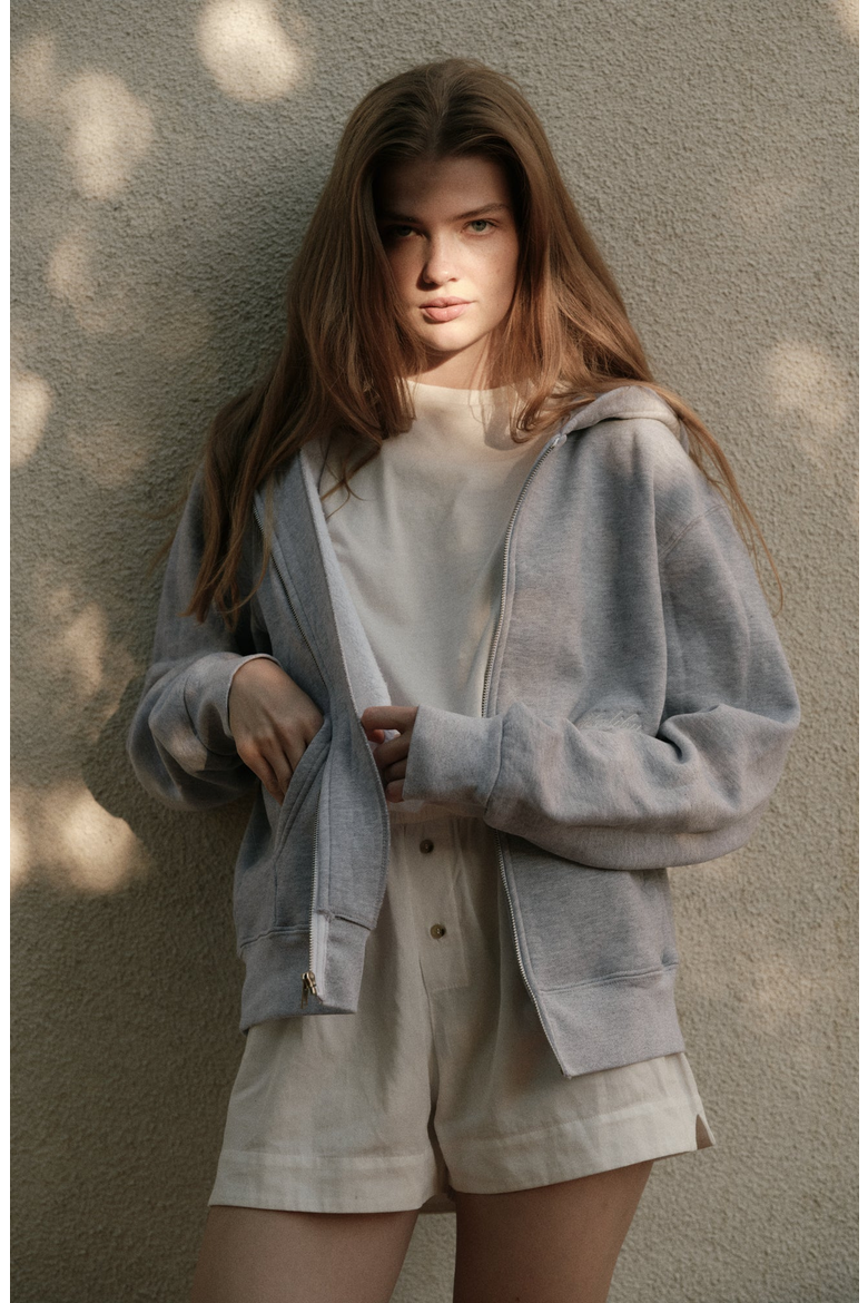 Malibu Zip Up Hoodie, Alternate, color, Heather Gray
