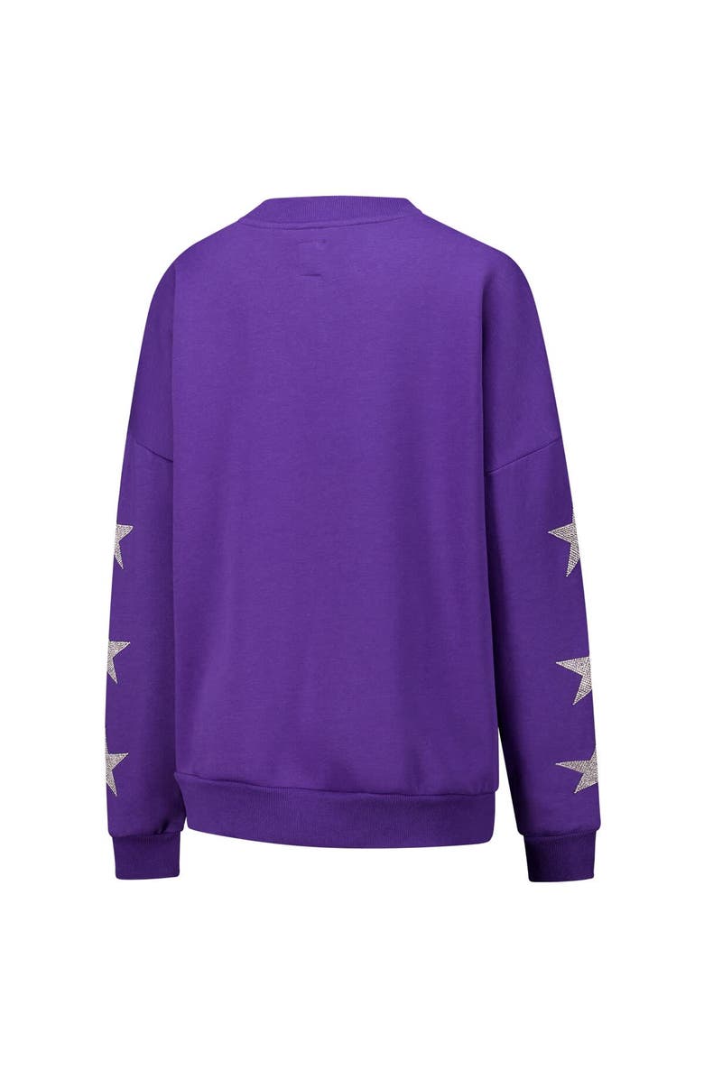 GAMEDAY COUTURE Women's Gameday Couture Purple Minnesota Vikings Rhinestone Star Sleeve Settle the Score Tri-Blend Pullover Sweatshirt, Alternate, color, 