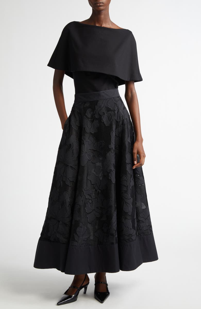 Lela Rose Bateau Neck Capelet Top, Alternate, color,