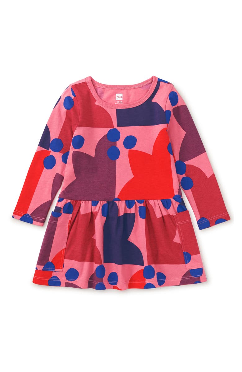 Tea Collection Long Sleeve Pocket Dress, Alternate, color, Quilt Tulip