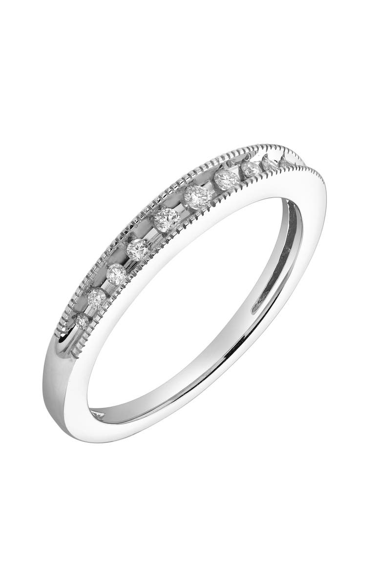 Eternity 14K Gold Round Diamond Studded Stackable Band Ring - 0.11cts, Alternate, color, 14K White Gold