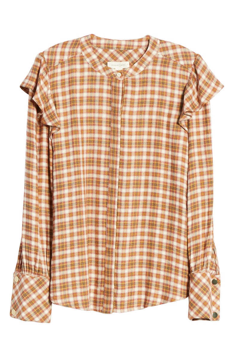 Treasure & Bond Plaid Long-Sleeve Top, Alternate, color, 