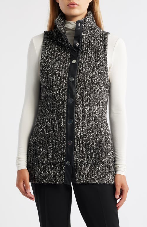 Anne Klein Cotton Blend Sweater Vest In Gray