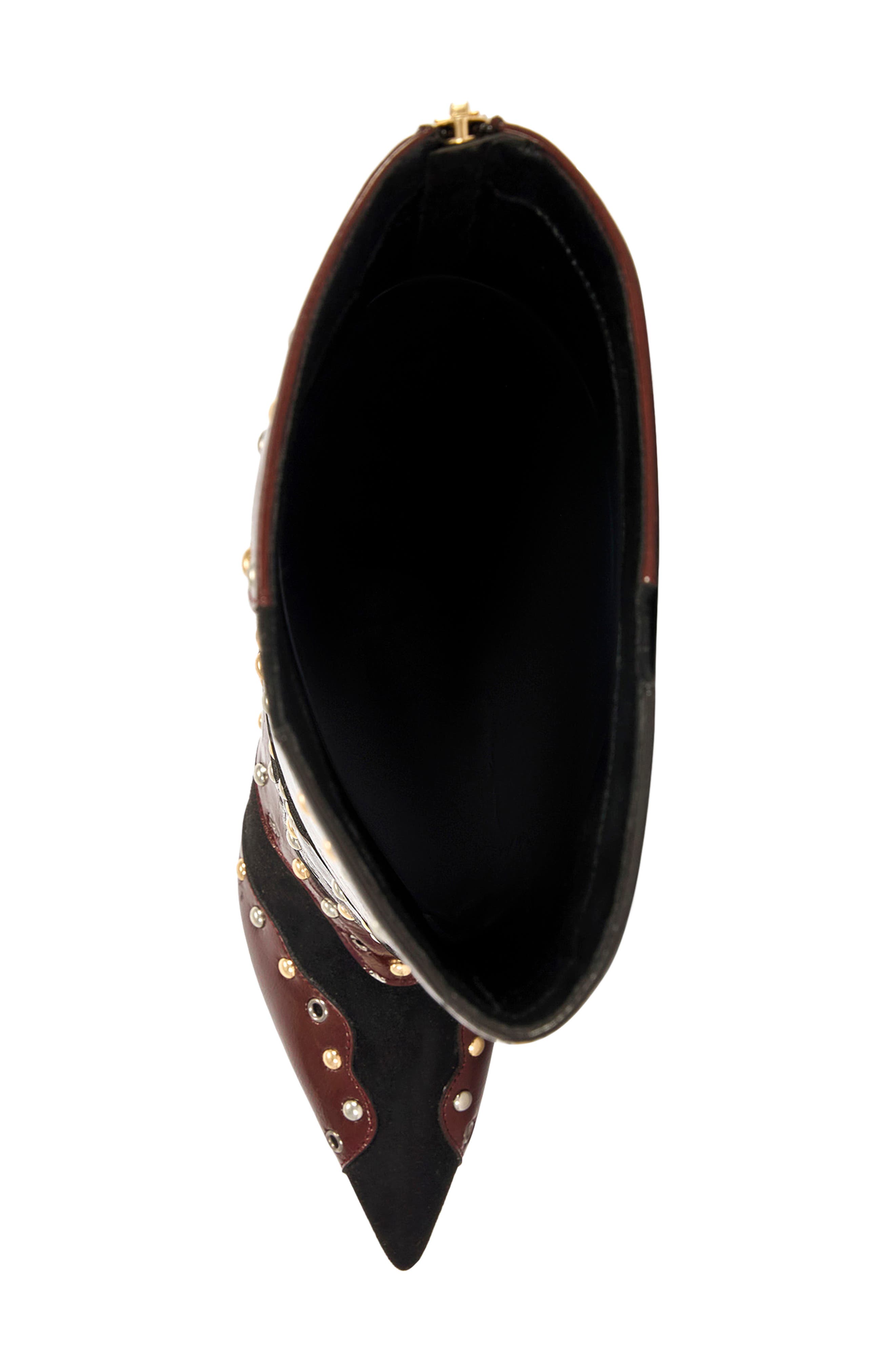 Enyae Pointed Toe Knee High Boot, Alternate, color, MAHOGANY MULTI