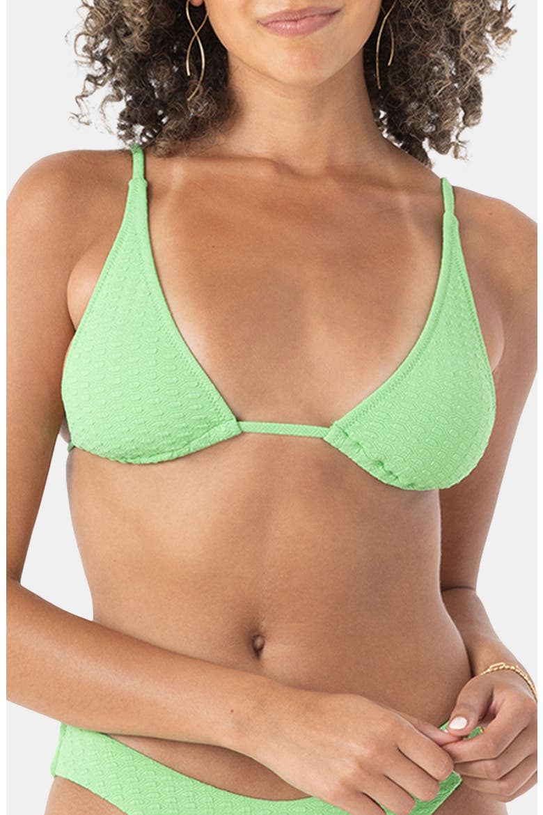 Haliewa Built Up Triangle Bikini Top, Main, color, VIBRANT GREEN