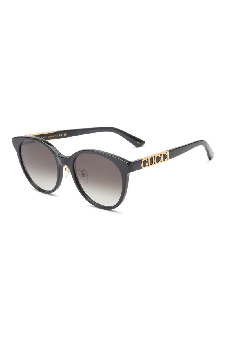 56mm Round Sunglasses, Alternate, color, BLACK BLACK GREY