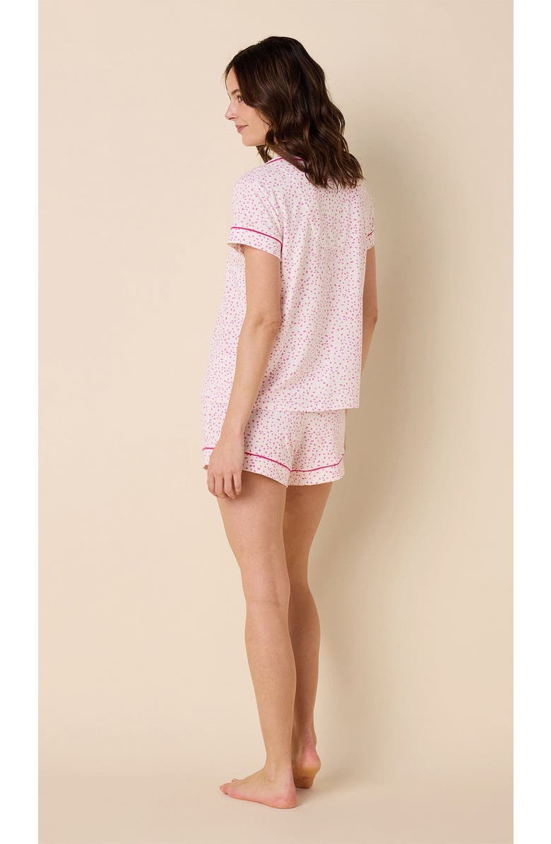 The Cat's Pajamas Pima Knit Short Set Stripes Dots, Alternate, color, Confetti Dot Orchid