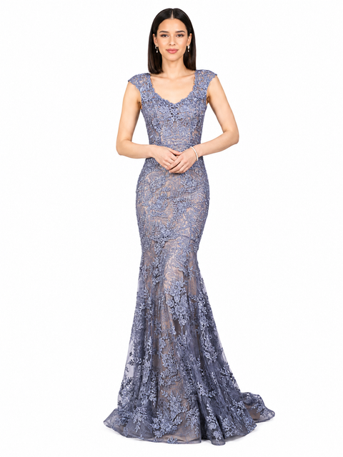Sleeveless Mermaid Lace Embroidered Gown