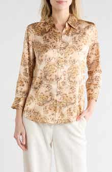 L'AGENCE Dani Silk Button-Up Shirt