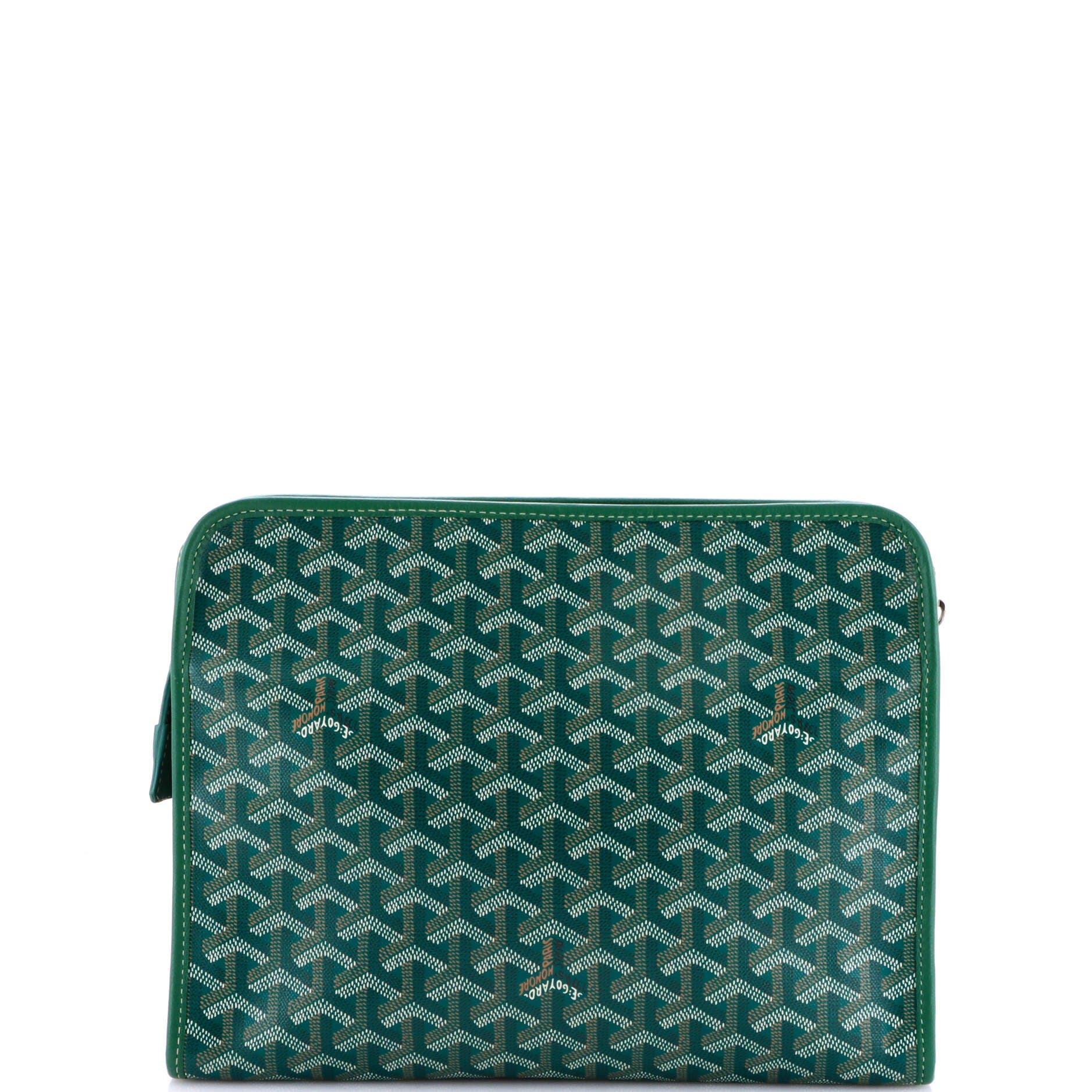 Pre-Owned Goyard Jouvence Toiletry Pouch Coated Canvas GM, Alternate, color, Green