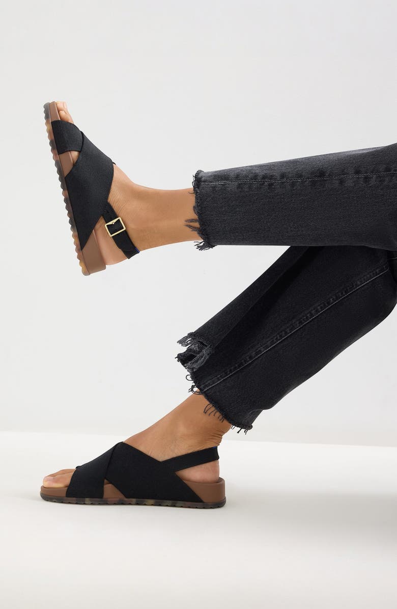 Rothy's The Weekend Sandal, Alternate, color, Black