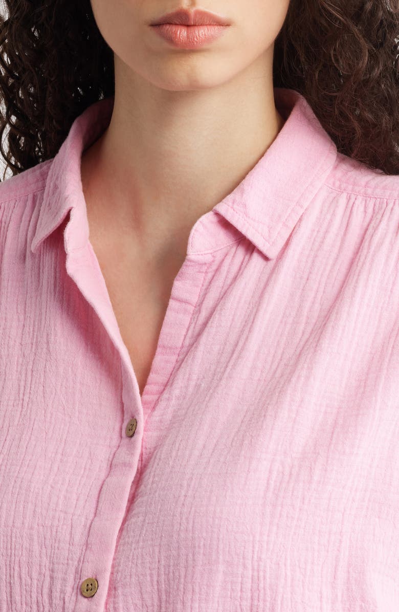 beachlunchlounge Rowan Cotton Button-Up Shirt, Alternate, color,