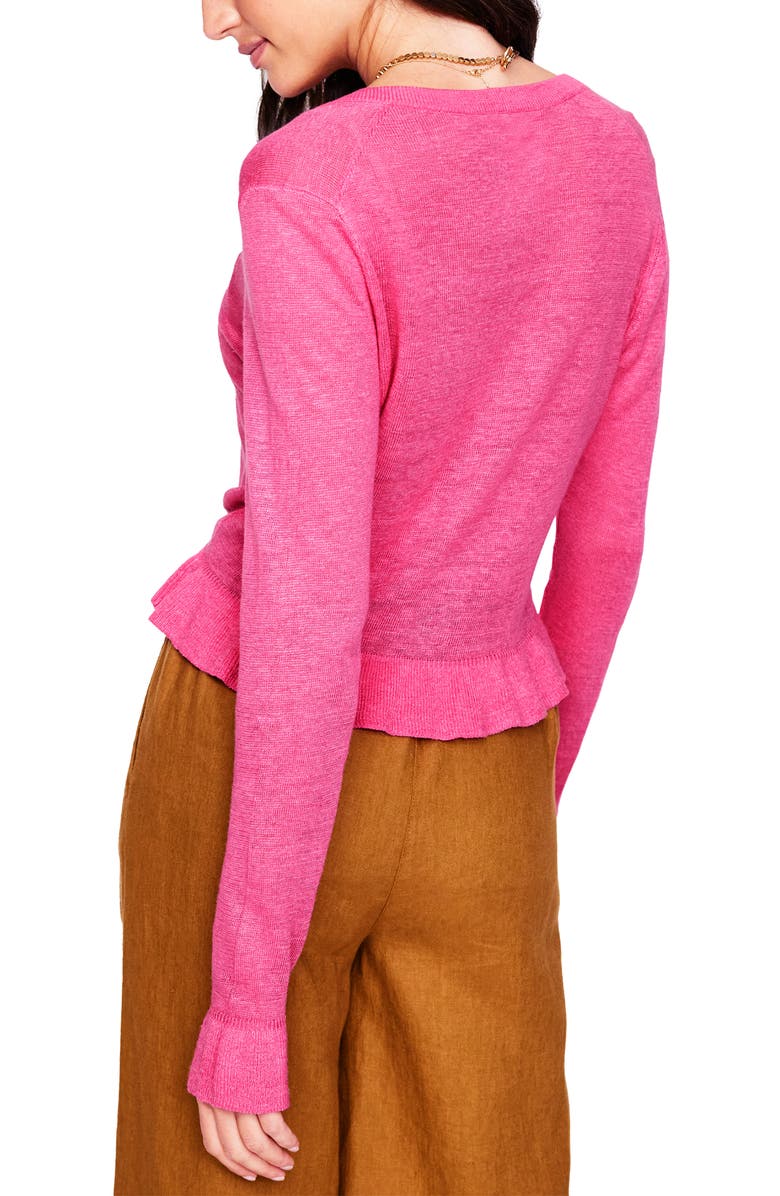 Boden Josie Ruffle Edge Linen Cardigan, Alternate, color, 