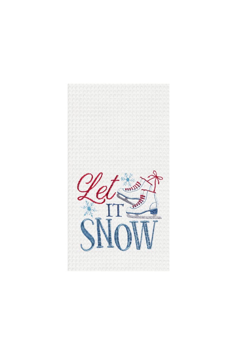Let It Snow Skates Towel, Main, color, Blue