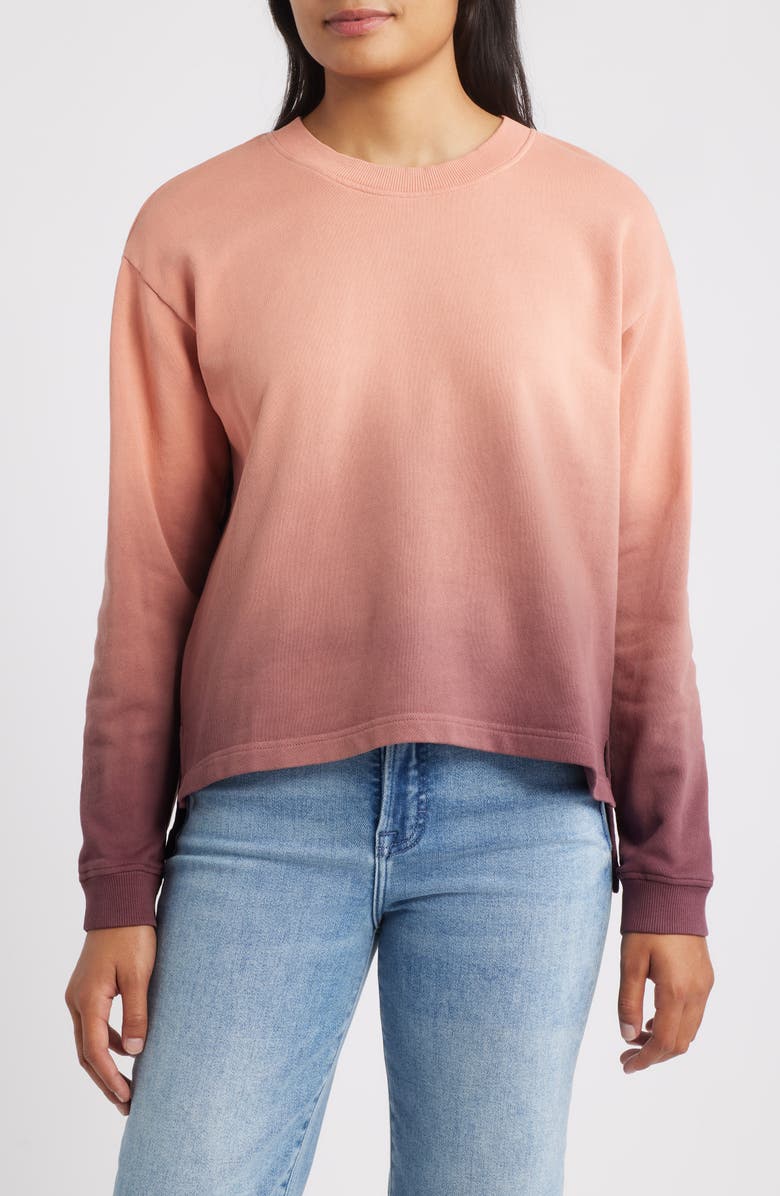 CITY BLUES Ombré Sweatshirt, Main, color, Merlot