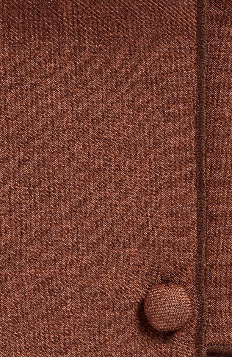 CLIFTON WILSON Solid Brown Wool Pocket Square, Alternate, color, Brown